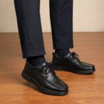 প্রিমিয়াম ব্ল্যাক লেদার লেস-আপ অফিস শু - Image 2