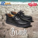 প্রিমিয়াম ব্ল্যাক লেদার লেস-আপ অফিস শু