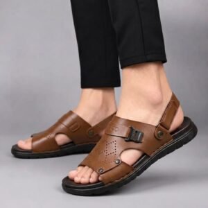 Premium Genuine Leather Comfort Sandal s527 – Brown